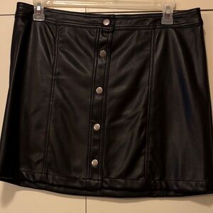 No Boundaries Black Faux Leather Mini Skirt